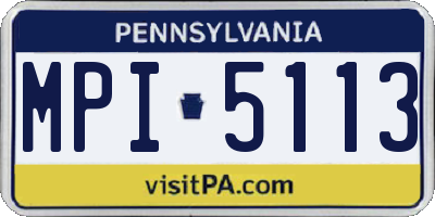 PA license plate MPI5113