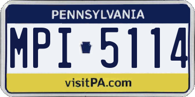 PA license plate MPI5114