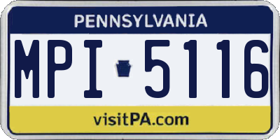 PA license plate MPI5116