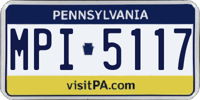 PA license plate MPI5117