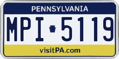 PA license plate MPI5119