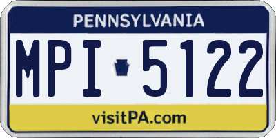 PA license plate MPI5122