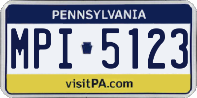 PA license plate MPI5123