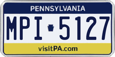 PA license plate MPI5127