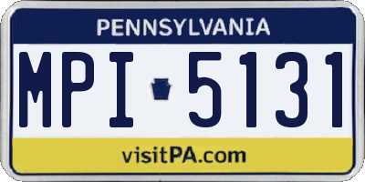 PA license plate MPI5131