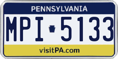 PA license plate MPI5133