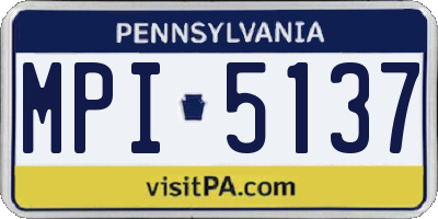 PA license plate MPI5137