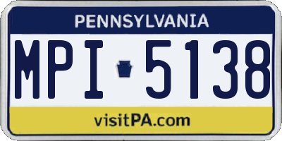 PA license plate MPI5138