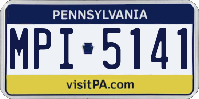 PA license plate MPI5141