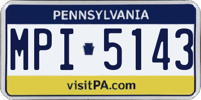 PA license plate MPI5143