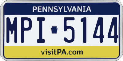 PA license plate MPI5144