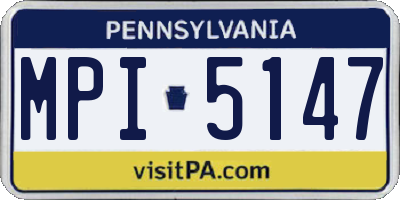 PA license plate MPI5147