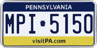 PA license plate MPI5150