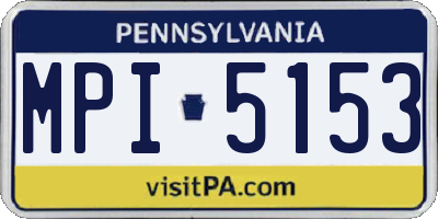 PA license plate MPI5153