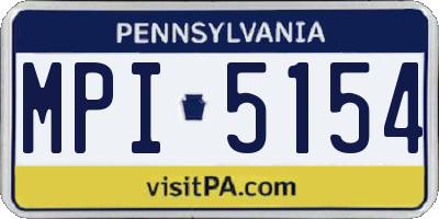 PA license plate MPI5154