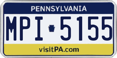 PA license plate MPI5155