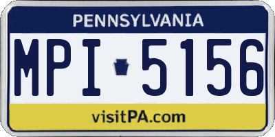 PA license plate MPI5156