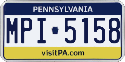 PA license plate MPI5158