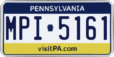 PA license plate MPI5161