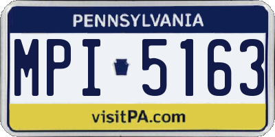 PA license plate MPI5163