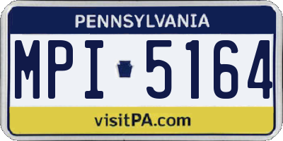 PA license plate MPI5164