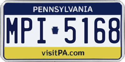 PA license plate MPI5168