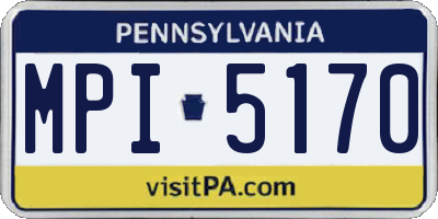 PA license plate MPI5170
