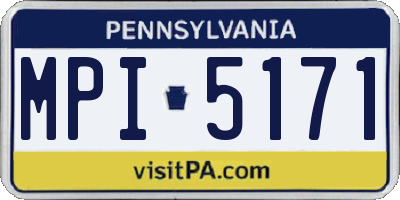 PA license plate MPI5171