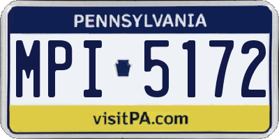 PA license plate MPI5172