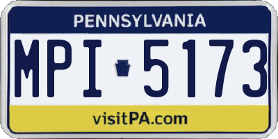 PA license plate MPI5173