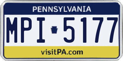 PA license plate MPI5177