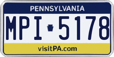 PA license plate MPI5178