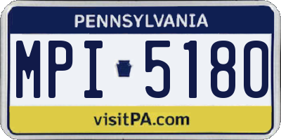 PA license plate MPI5180