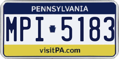 PA license plate MPI5183