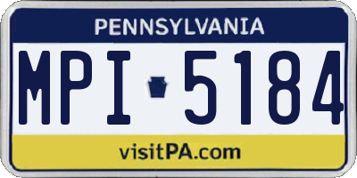 PA license plate MPI5184
