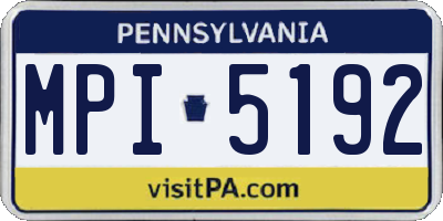 PA license plate MPI5192