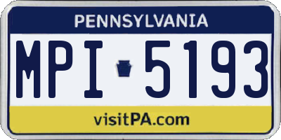 PA license plate MPI5193