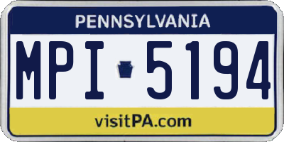 PA license plate MPI5194