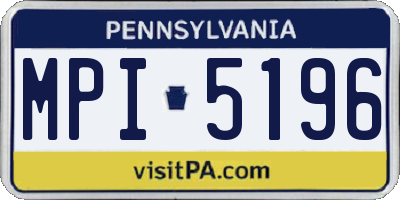 PA license plate MPI5196