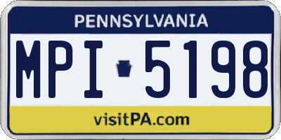 PA license plate MPI5198