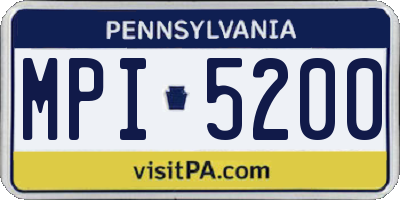 PA license plate MPI5200