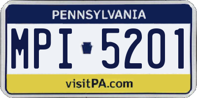 PA license plate MPI5201