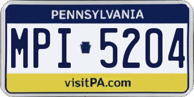 PA license plate MPI5204