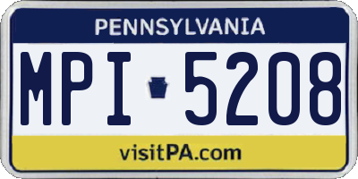 PA license plate MPI5208