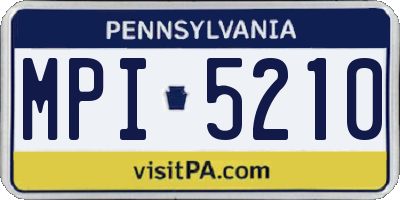 PA license plate MPI5210