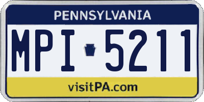 PA license plate MPI5211