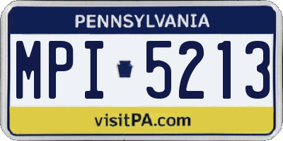 PA license plate MPI5213
