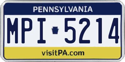 PA license plate MPI5214
