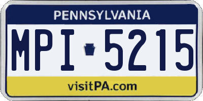 PA license plate MPI5215