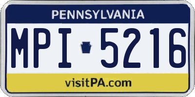 PA license plate MPI5216
